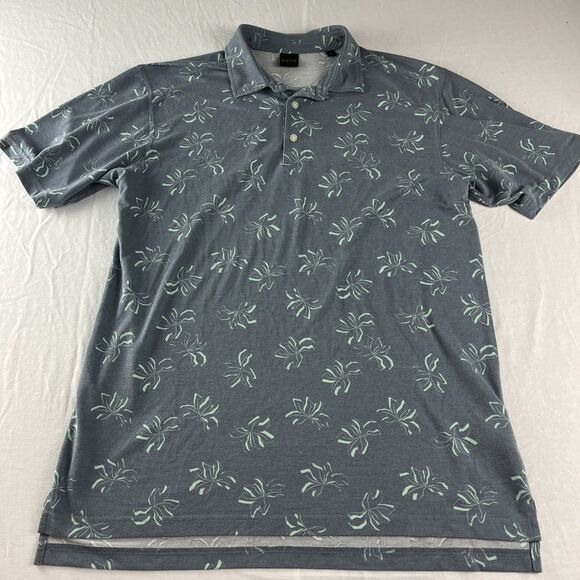 Dunning Golf Shirt Men's XL Gray Polo Floral Classic‎ Collared Short Sleeve - Picture 1 of 10